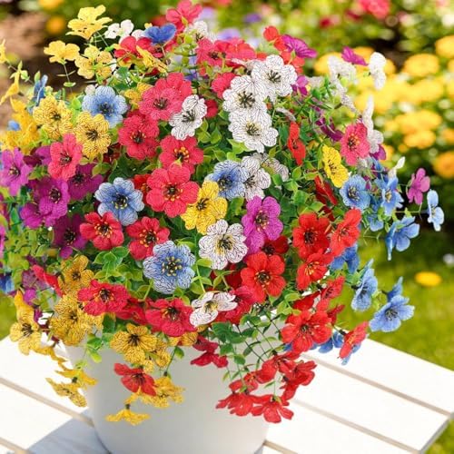 ATTGREAT Artificial Flowers for Outdoors UV Resistant Decor, 24 Bundles - Image 4