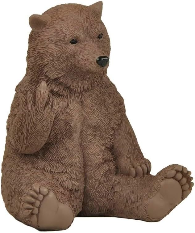 JFSM INC. Brown Bear Raising Middle Finger Figurine Funny Hilarious Decor - Cabin Themed Decor, Funny Bear Gifts, - Image 6