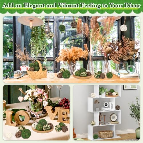 Lezmarket 18 Pcs Decorative Moss Balls for Centerpiece Bowls Assorted Sizes - Image 6