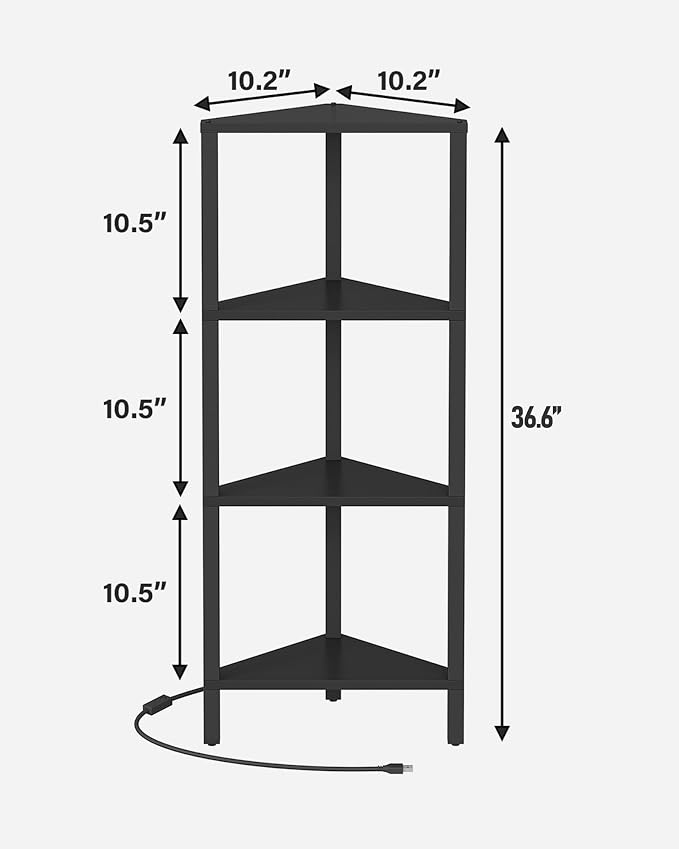 TUTOTAK Corner Shelf, 4-Tier Corner Bookshelf - Image 2