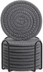 Woven Drink Coasters with Holder, Coasters for Drinks Set of 10 by ABenkle