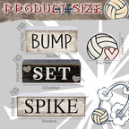 Yuntau 4 Pcs Volleyball Tiered Tray Decorations Wooden Block Sign - Image 2