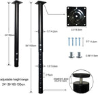 QLLY Adjustable Metal Table Leg, 24-40 inch, Home Office DIY Desk Leg, - Image 2