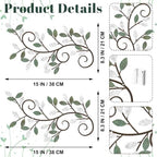 ESTART 2 Pcs Metal Tree Leaf Wall Art Vine Branch Decor,White Green Colors - Image 3