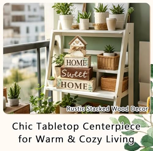 Farmhouse Tiered Tray Decor, 4pcs Home Sweet Home Table Decor - Image 5