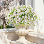 ATTGREAT Artificial Flowers for Outdoors UV Resistant, 12 Bundles(White) by WelcometoAttgreatWeHaveAlwaysFirmlyBelievedEndlessBloomsEndlessCreativity