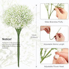 N&T NIETING Babys Breath Artificial Flowers Bulk Faux Flowers, 15Pcs, White - Image 2