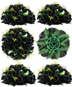 BLOSMON Black Rose Artificial Flower Balls for Wedding Centerpieces, 6 Pcs by Blosmon