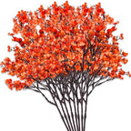 Babys Breath Artificial Flowers 8 Bundles Orange Real Touch UV Resistant Fake Flowers Silk Faux Flowers for Vase Home Office Wedding DIY Floral Indoor Outdoor Centerpiece Table Decoration - Image 6