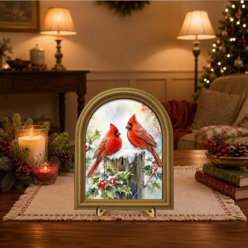 Christmas Decor Vintage Winter Cardinals Wall Art Sign Table Decor - Image 5