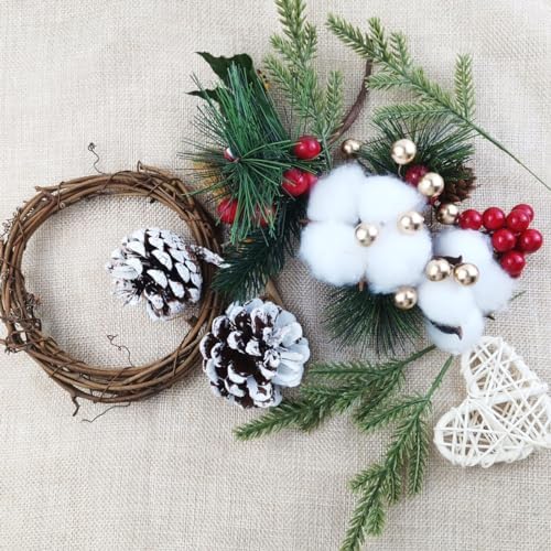 TIHOOD 62PCS Artificial Pine Needles Branches Garland-6.7x2.0 Inch Green Plants Pine Needles,Fake Greenery Pine Picks for DIY Garland Wreath Christmas Embellishing and Home Garden Decoration - Image 5