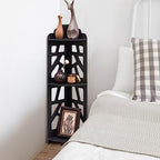 J JINXIAMU Corner Shelves,Corner Shelf Stand Waterproof Great for Bathroom Storage Tight Space,Small Shelf Stand Fit for Toilet Paper Holder Storage, Corner Tables for Small Space,Black - Image 6