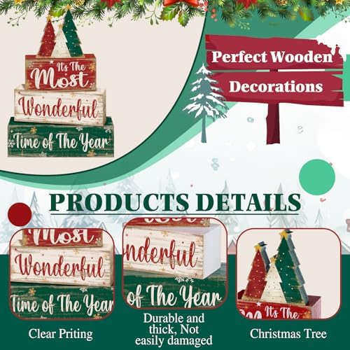 Moucuny 4 Pcs Christmas Tree Table Decorations - Image 4