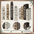 Lineshading 4 Pcs Farmhouse Table Decor Wooden Books Home Sweet Home Sign - Image 3