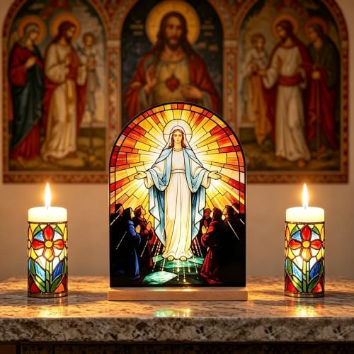 KOMI Catholic Icon Virgin Mary Stand Ornament Statue Acrylic Home Altar Decor Christian Gifts - Image 5
