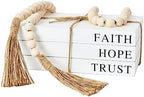 Decorative Books for Home Decor, White Faux Books for Decoration, Rustic Farmhouse Stacked Display Books (Faith, Hope, Trust) by OMISHE