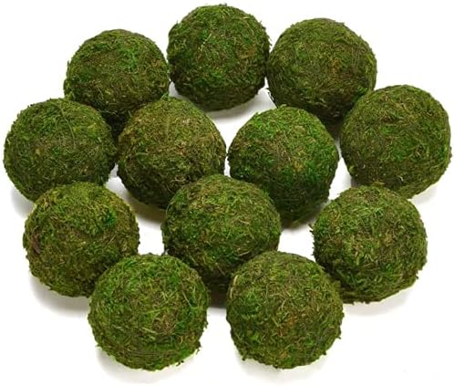 BYHER Natural Green Moss Decorative Ball,Handmade (3.5"-Set of 6) by Byher
