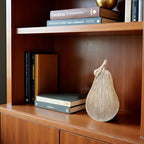Brown-White Striped Pear Figurine, Modern Resin Pear Sculpture for Home Decor, Decorative Fruit Statues Accent for Kitchen Counter, Dining Room, Coffee Table & Bookshelf Display - Image 2