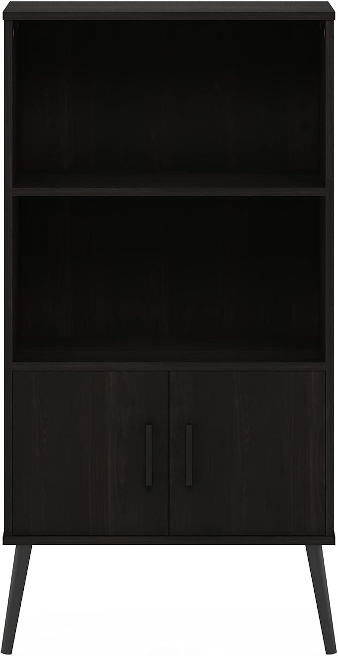 Furinno Claude Mid Century Style Accent Wooden Leg Bookcase Cabinet - Image 6