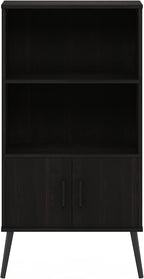 Furinno Claude Mid Century Style Accent Wooden Leg Bookcase Cabinet - Image 6