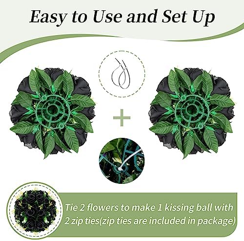 BLOSMON Fake Black Rose Flower Balls for Table Centerpieces Decor, 10 Pcs - Image 5