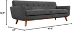 Modway Engage Mid-Century Modern Upholstered Fabric Sofa in Gray - Image 2