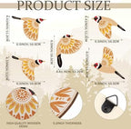 Barydat 5 Pcs Wooden Bird Wall Art Decor folk Birds Art Decor,Yellow - Image 2