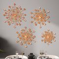 Blulu 4 Pcs Metal Wall Art Starburst Decor with 3D Rhinestone, Orange by Blulu