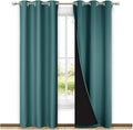 NICETOWN Sea Teal Full Shade Curtain Panels, Pair of Thermal Insulated & Energy by NICETOWN