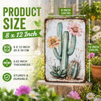 Bouquet Square Vintage Tin Sign Cactus Wall Art Cacti Art Wall Sign Decor for Home Kitchen Garage Outdoor Yard Farmhouse 8x12 Inch - Image 2