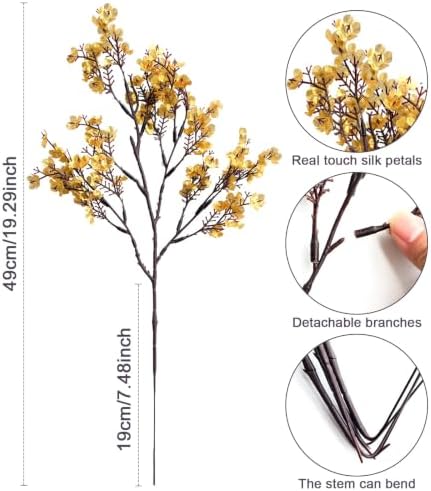 Babys Breath Artificial Flowers 8 Bundles Real Touch UV Resistant Fake Flowers Silk Faux Flowers for Vase Home Office Wedding DIY Floral Indoor Outdoor Centerpiece Table Decoration - Image 7