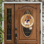 Interchangeable Gnome Welcome Sign Fall Halloween Door Decor, Tan - Image 4