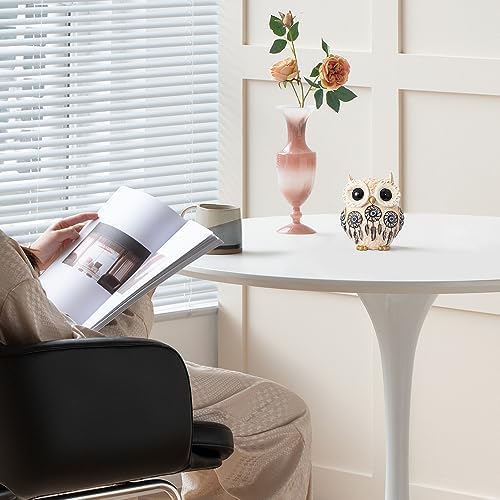 TOHLUCS Owl Statue Home Decor Accents with Evil Eye.White Decor for Bookshelf, Bedroom, Living Room, Office, Table and Shelf. Vintage Owl Figurines Gifts for Birds Lover.Cute Small Animal Sculptures. - Image 7