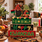 Yuntau 4 Pcs Happy Kwanzaa Books Table Decor Black Gnome Stacked Signs - Image 6