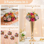 NUPTIO Flower Ball Centerpieces for Tables: Hot Pink & Orange & Pink Rose - Image 6