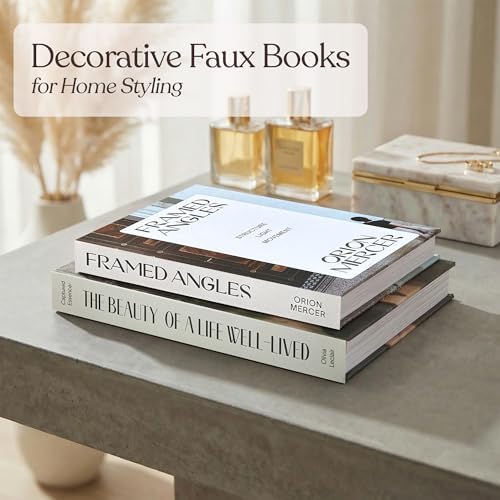 MESMOS Decorative Books for Shelves, Coffee Table Decor Faux Books for Decoration, Hidden Storage Box with Magnetic Closure, Linen Texture, Packaged in Aesthetic Fake Book (Photography & Lifestyle) - Image 2