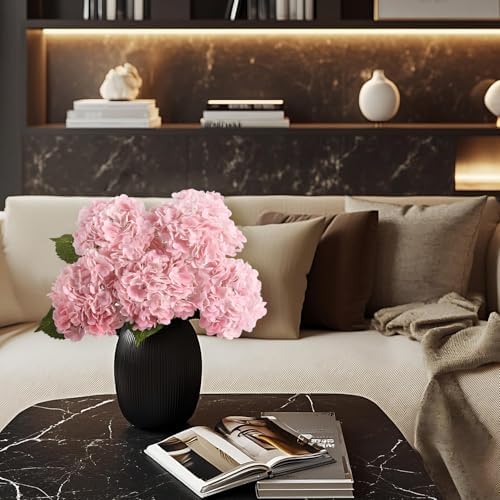 Coferset 3pcs Lifelike Real Touch Hydrangea Artificial Flowers,Pink - Image 5