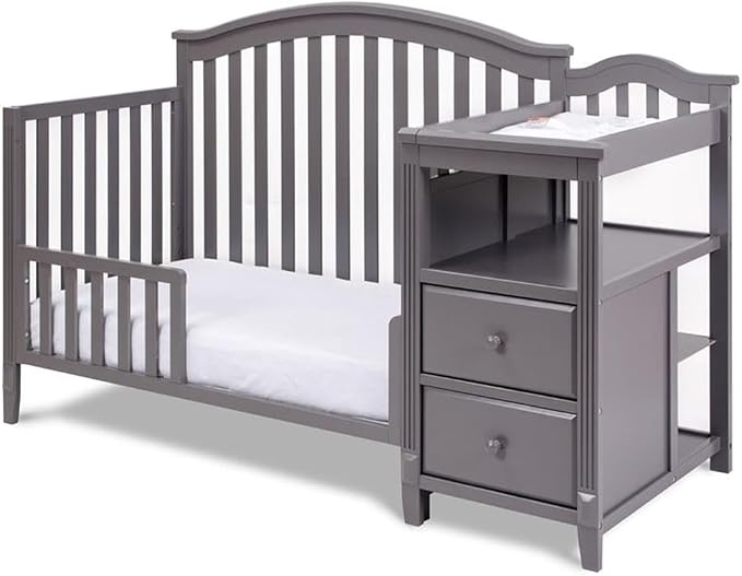 Pemberly Row 4-in-1 Convertible Crib and Changer, Sustainable Gray Pine Wood - Image 5