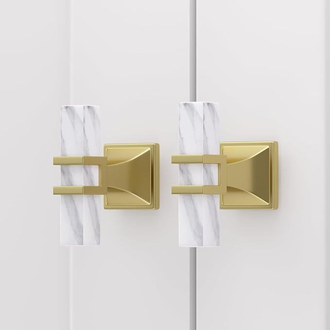 Rergy Cabinet Handles Marble Drawer Pulls and Knobs, T-Bar Hardware - Image 3