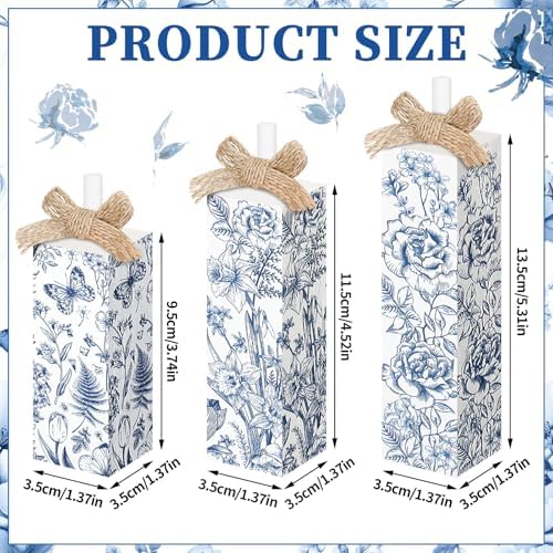 MiniInflat Chinoiserie 3 Pcs Table Decor, Wooden Block Sign Tiered Tray - Image 2