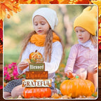 4 Pcs Fall Decor for Home Thanksful Pumpkin Wooden Signs with Blessed - Image 5