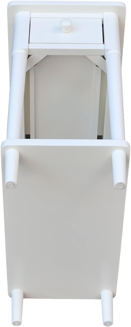 IC INTERNATIONAL CONCEPTS Solid Wood Narrow Side Table in White - Image 5