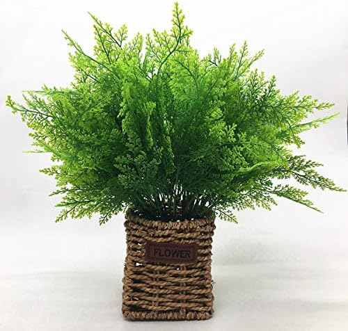 CATTREE Artificial Ferns Shrubs Bushes, Faux Plastic Plants Fern Leaves Fake Persian Grass Wedding Indoor Outdoor Home Garden Verandah Kitchen Office Table Centerpieces Arrangements Decoration 4 Pack - Image 3