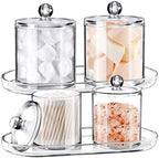 SheeChung Acrylic Vanity Tray, 2 Pack, Clear, 9.65 in x 4.5 in x 0.79 in, Catchall Tray, Countertop Sink Tray Dispenser, Sturdy Holder for Cabinet, Shelf, Cupboard, or Closet Organization - Image 2