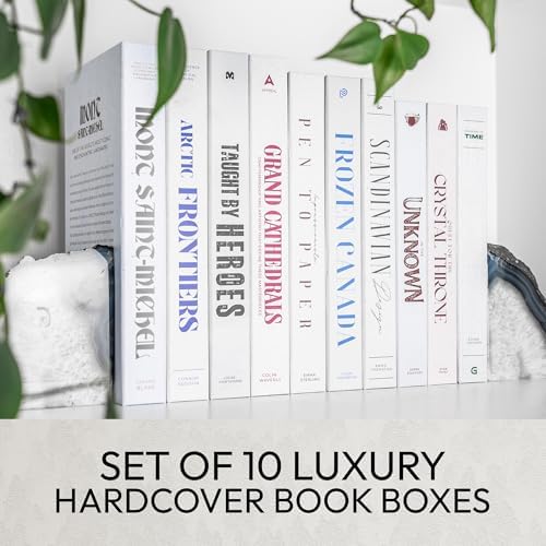Decorative Books | White 10 Book Set with 3 Sizes | Preassembled with Hidden Storage | Perfectly Stackable for Easy Home Staging | Book Decor to Elevate Your Space | Home Decor Made Simple! - Image 5