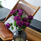 12 Pcs Artificial Rose Flowers, Silk Roses with Long Stems, Realistic Fake Roses for Wedding Centerpiece Party Home and Office DIY Decor, Purple - Image 6