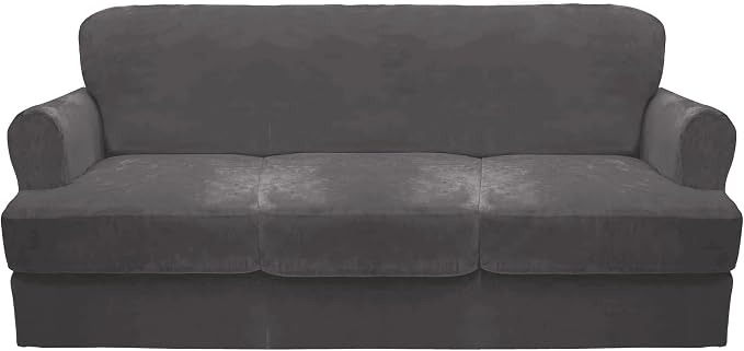 CUCRAF Cushion Sofa Cover 4 Piece Slipcovers, Soft Thick Velvet Couch Cover by CUCRAF