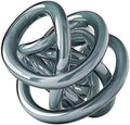 Torre & Tagus Orbit Hand Blown Glass Infinity Knot Sculpture - 4.5 Inch Glass Art Gray Knot Decor Ball for Home Decor, Small Centerpiece Table Decoration for Home Interior (Gray Opaque) by TorreTagusHome