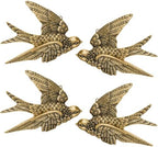 4 Piece Vintage Swallow Wall Decor, 4.7 Inch 3D Resin Bird Art Sculptures by Kathfly