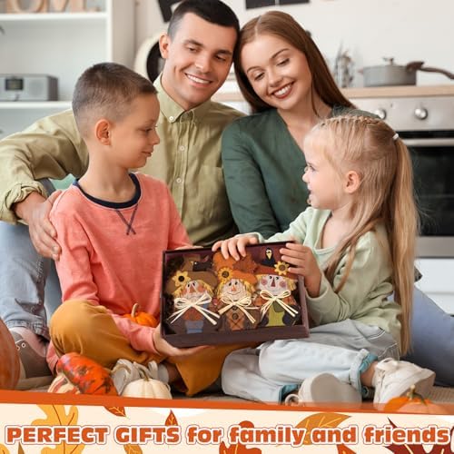 Ferraycle 3 Pcs Fall Scarecrow Decor Wooden Block Sign Table Centerpieces - Image 4